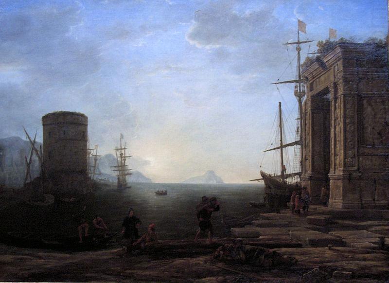 Gellee Claude,dit le Lorrain Harbour view at sunrise china oil painting image